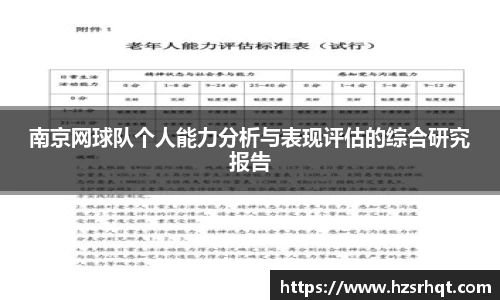 南京网球队个人能力分析与表现评估的综合研究报告